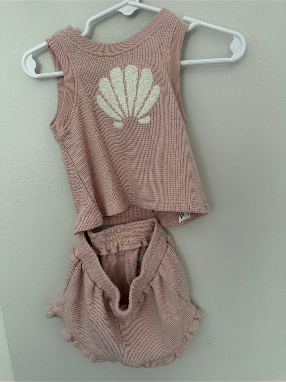 cloud island Dusty Pink Waffle Knit Tank & Shorts 2piece Set